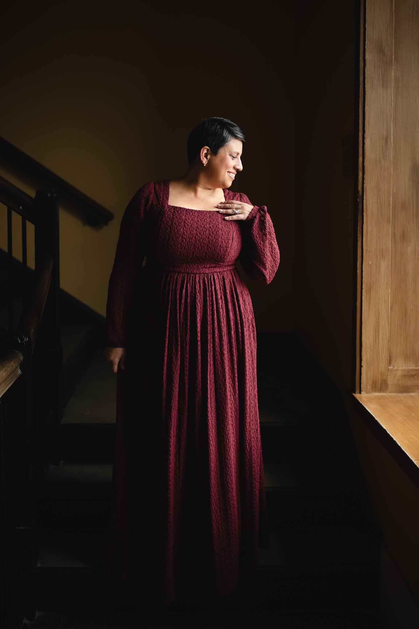 cute burgundy dresses Rouge ~ Adelena Dress Soft yet elevated