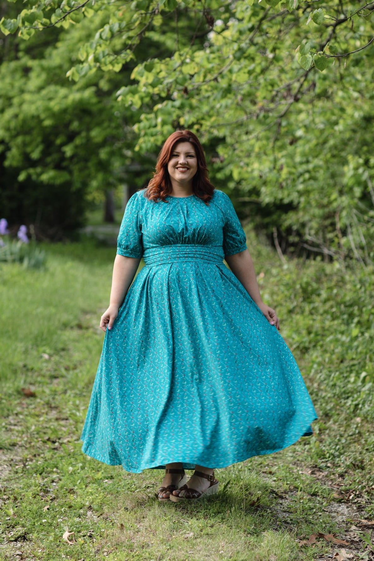 dress of dress Thistledew ~ Laureate Rounded neckline Going Out Outfits Color:Vintage Blue ABYOVRT Women Floral Maxi