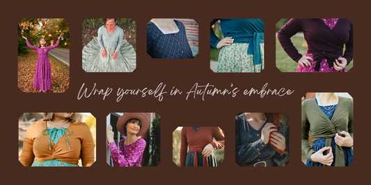 Photo collage of dresses from the Gathered collection.