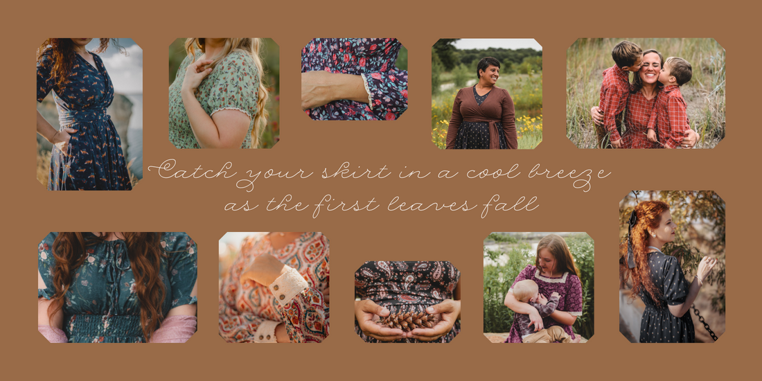 Photo collage of dresses in the Hearth and Thicket collection.