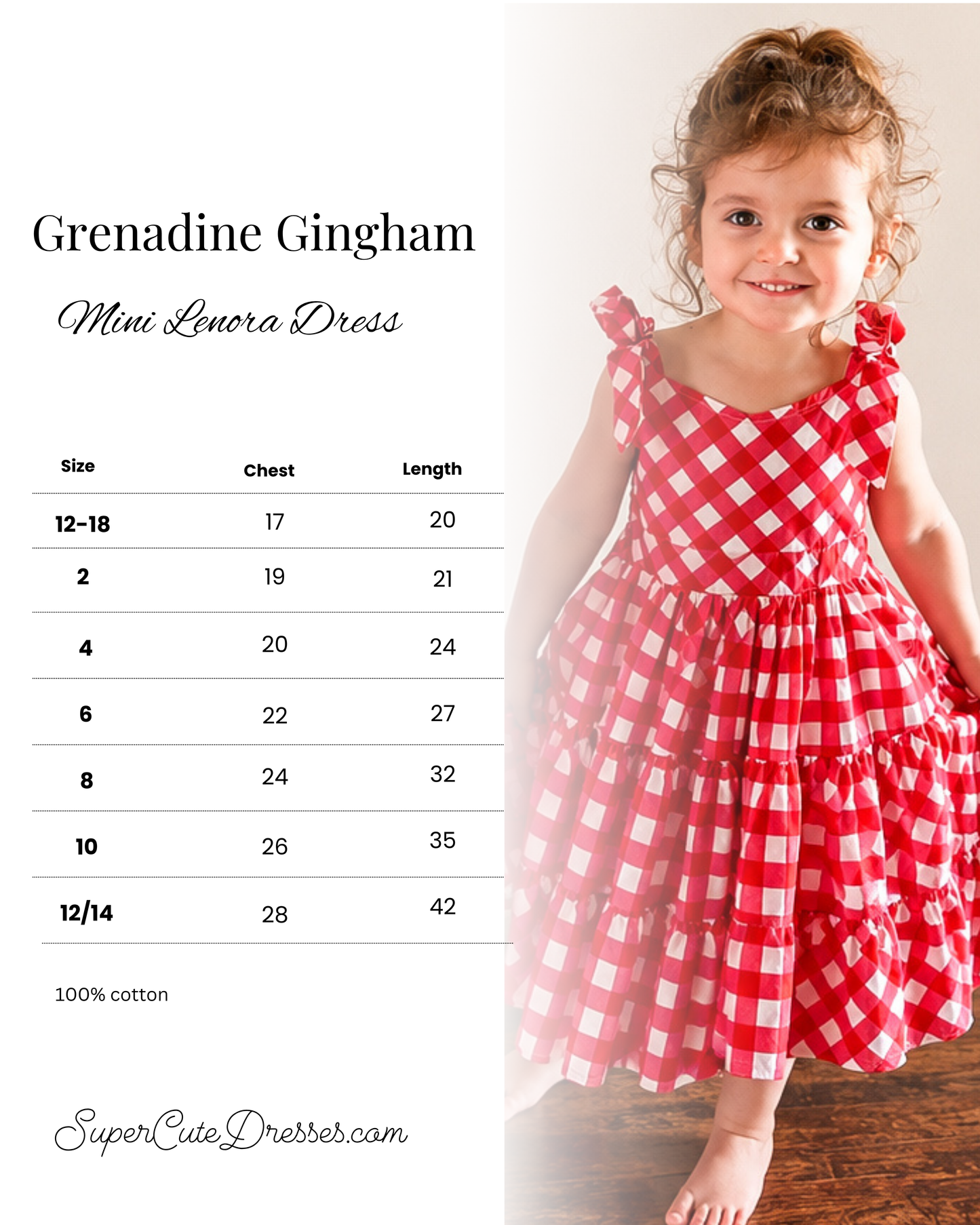 Grenadine Gingham ~ Mini Lenora Dress