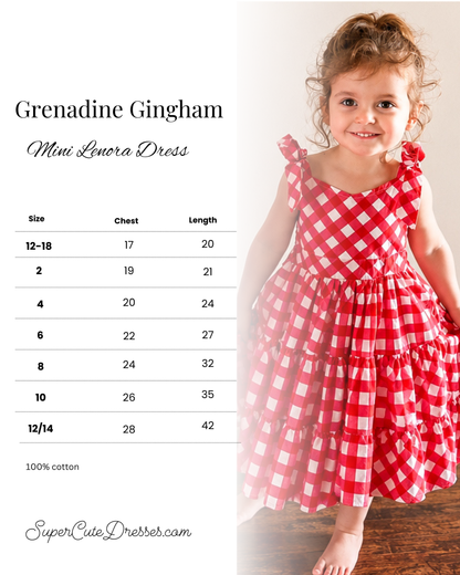 Grenadine Gingham ~ Mini Lenora Dress