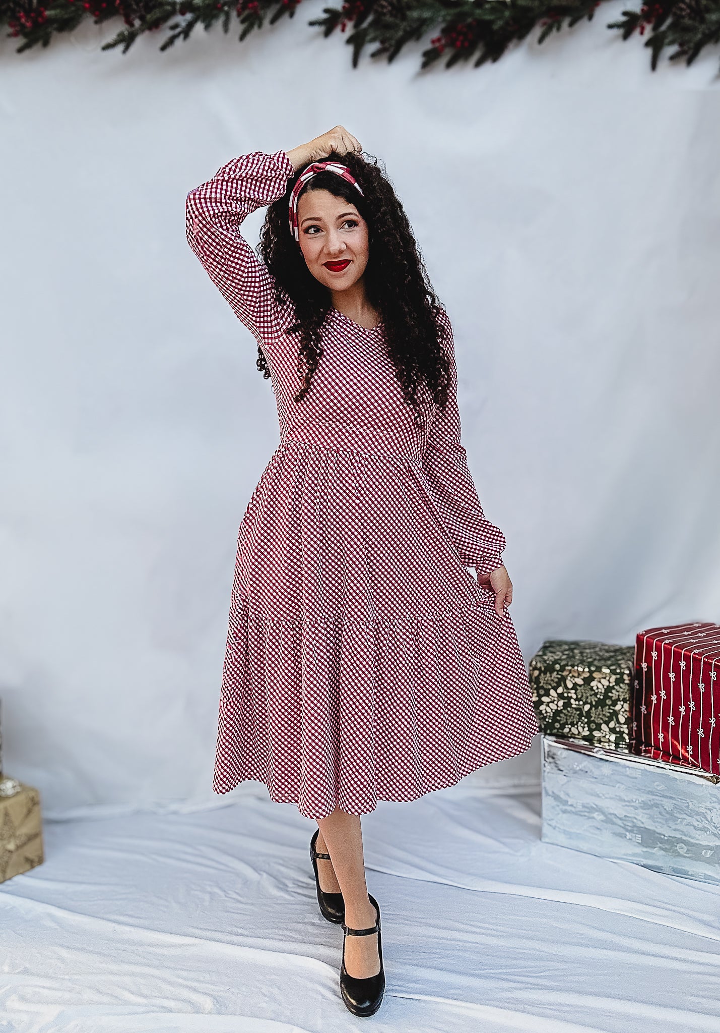 Cranberry Gingham ~ Storybook Dress