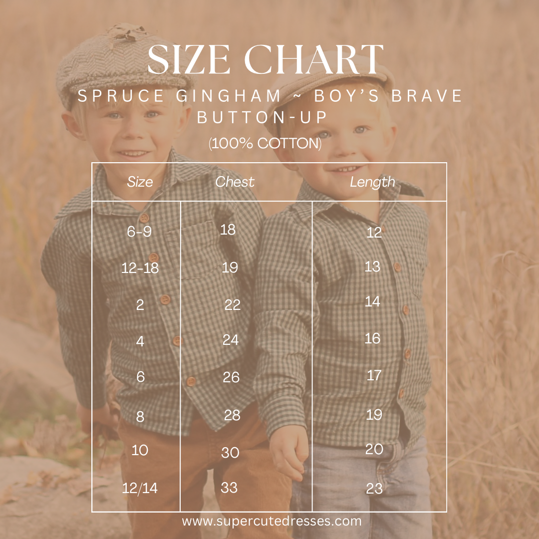 Spruce Gingham ~ Boy’s Brave Button-up