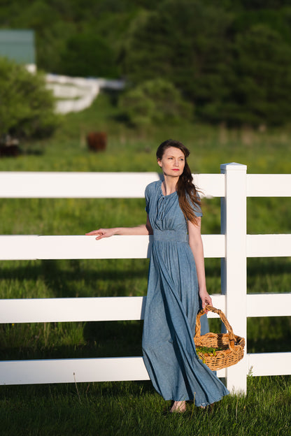 Shenandoah Chambray ~ Folklore Maxi