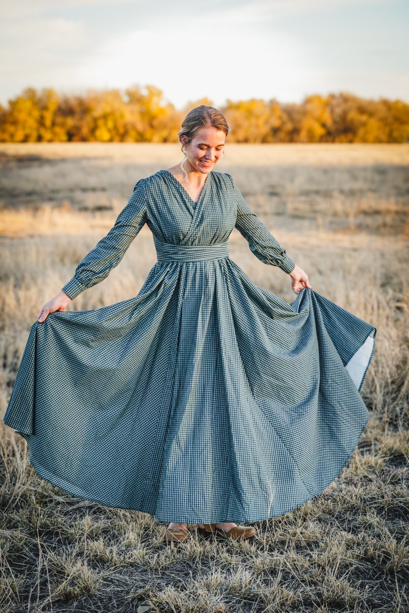 Spruce Gingham ~ Wildwood Maxi