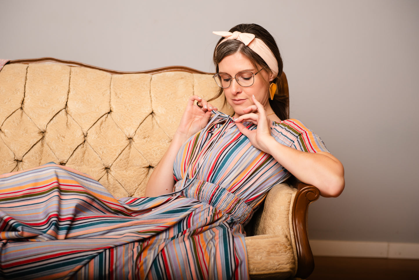Painterly Pinstripes ~ Folklore Dress