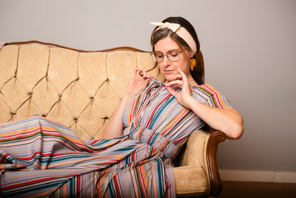 Painterly Pinstripes ~ Folklore Dress