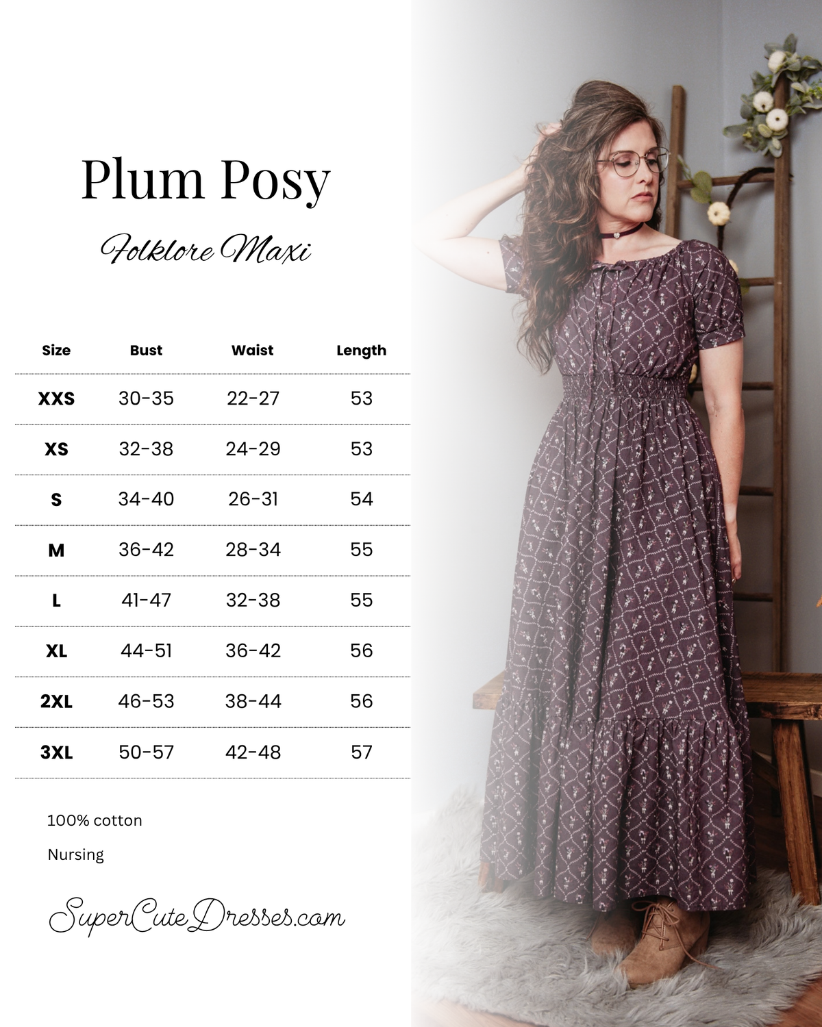 Plum Posy ~ Folklore Maxi