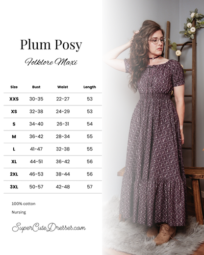 Plum Posy ~ Folklore Maxi