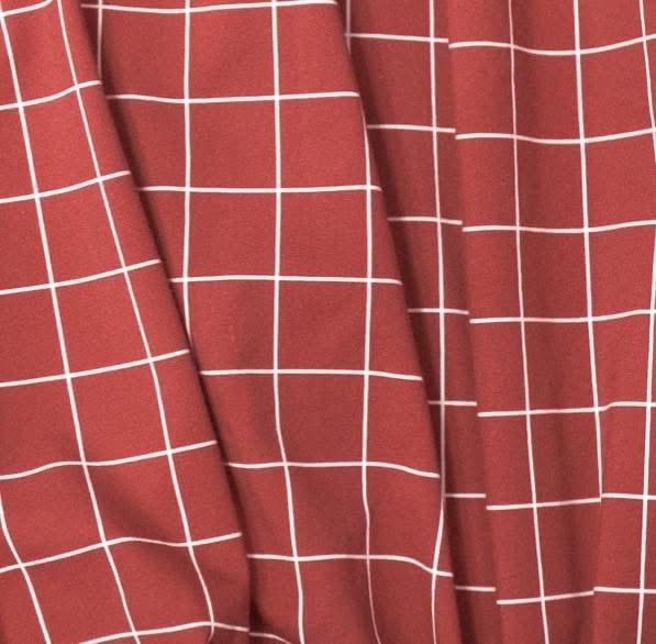 Modest copper windowpane fabric cotton detail