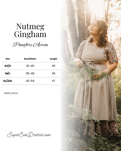Nutmeg Gingham ~ Pinafore Apron