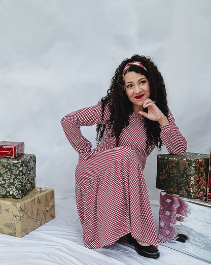 Cranberry Gingham ~ Storybook Dress