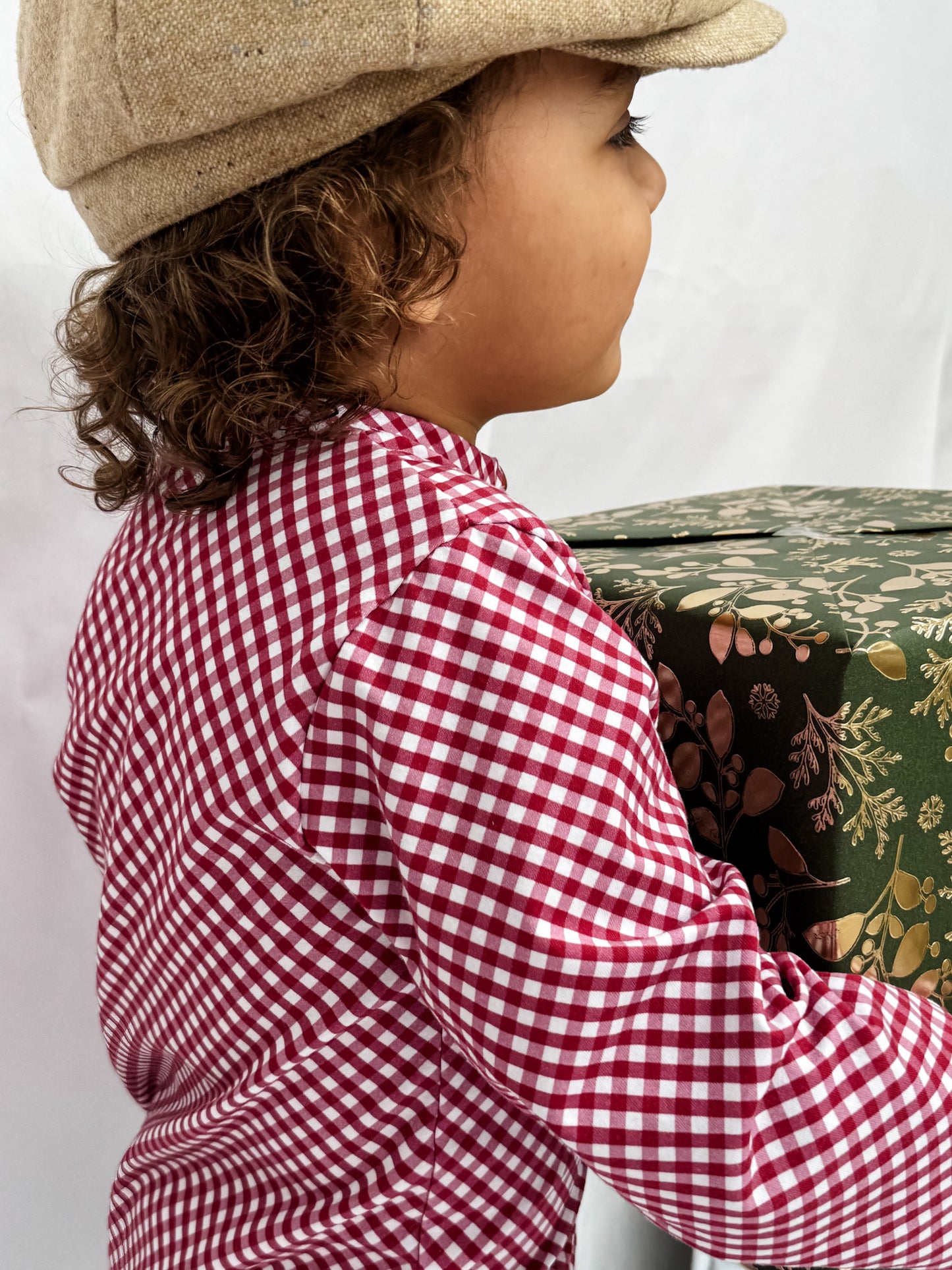 Cranberry Gingham ~ Boy’s Lionheart Henley