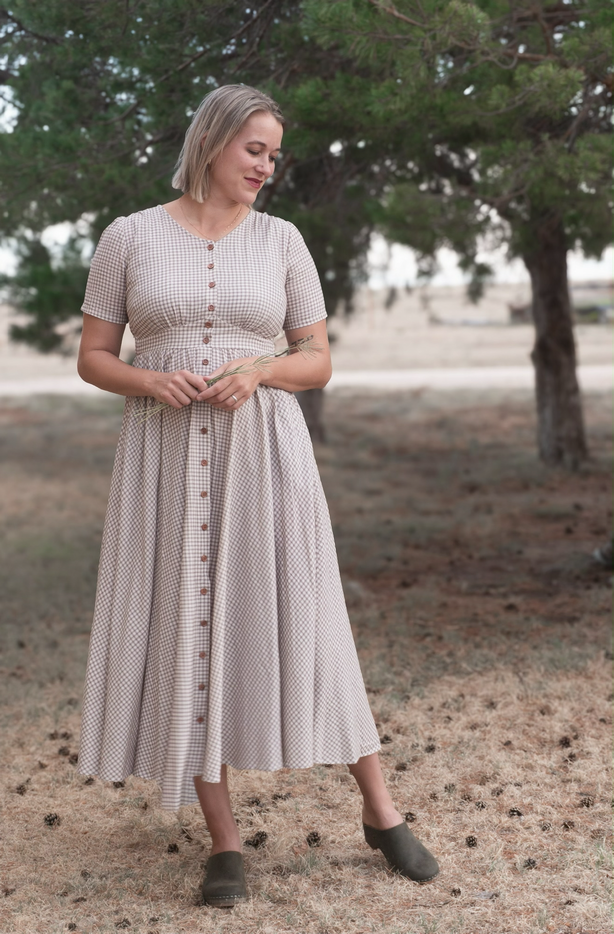 Nutmeg Gingham ~ Hearthside Maxi