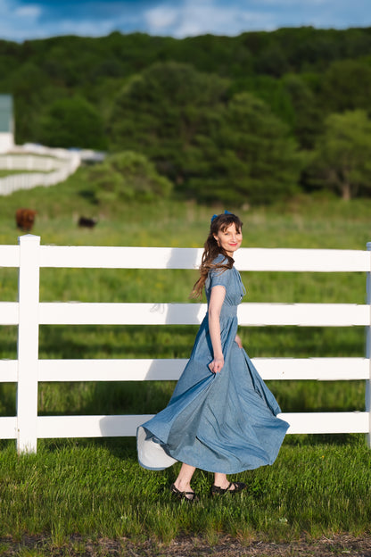 Shenandoah Chambray ~ Folklore Maxi