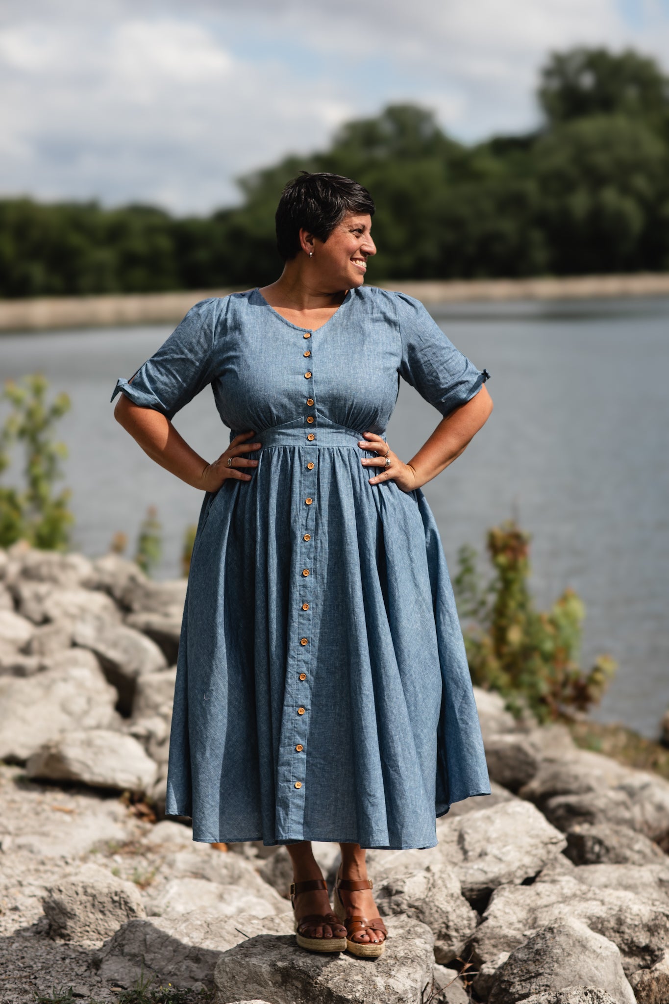 Shenandoah Chambray ~ Hearthside Midi