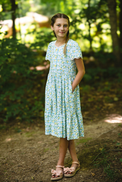 Little Lemon Gingham ~ Mini Keepsake Dress
