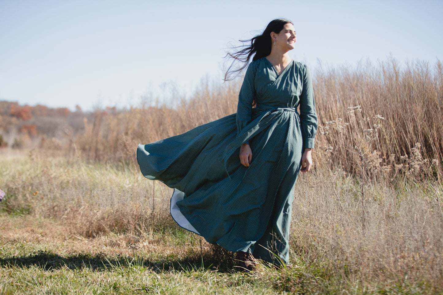 Spruce Gingham ~ Wildwood Maxi