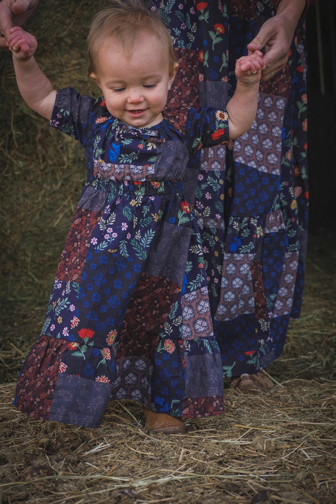 child wearing a cute patchwork dress