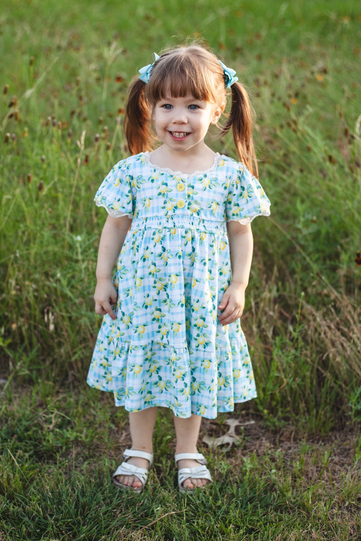 Little Lemon Gingham ~ Mini Keepsake Dress