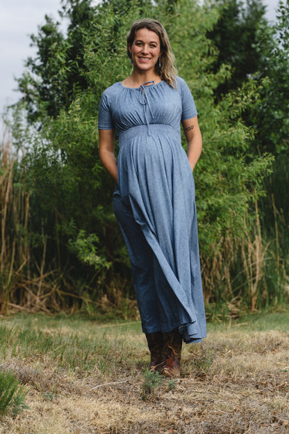 Shenandoah Chambray ~ Folklore Maxi