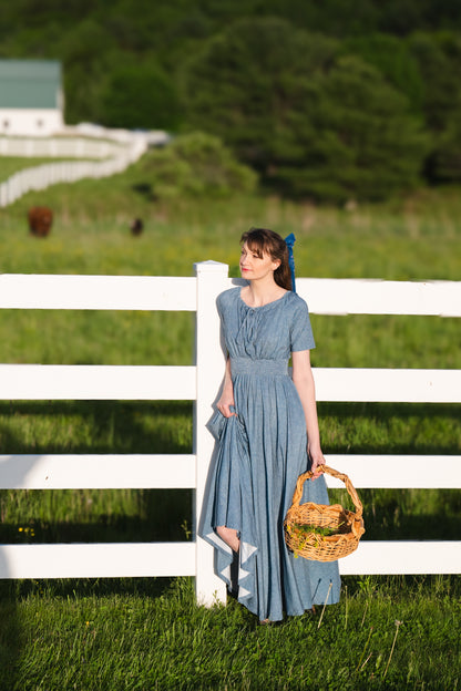 Shenandoah Chambray ~ Folklore Maxi