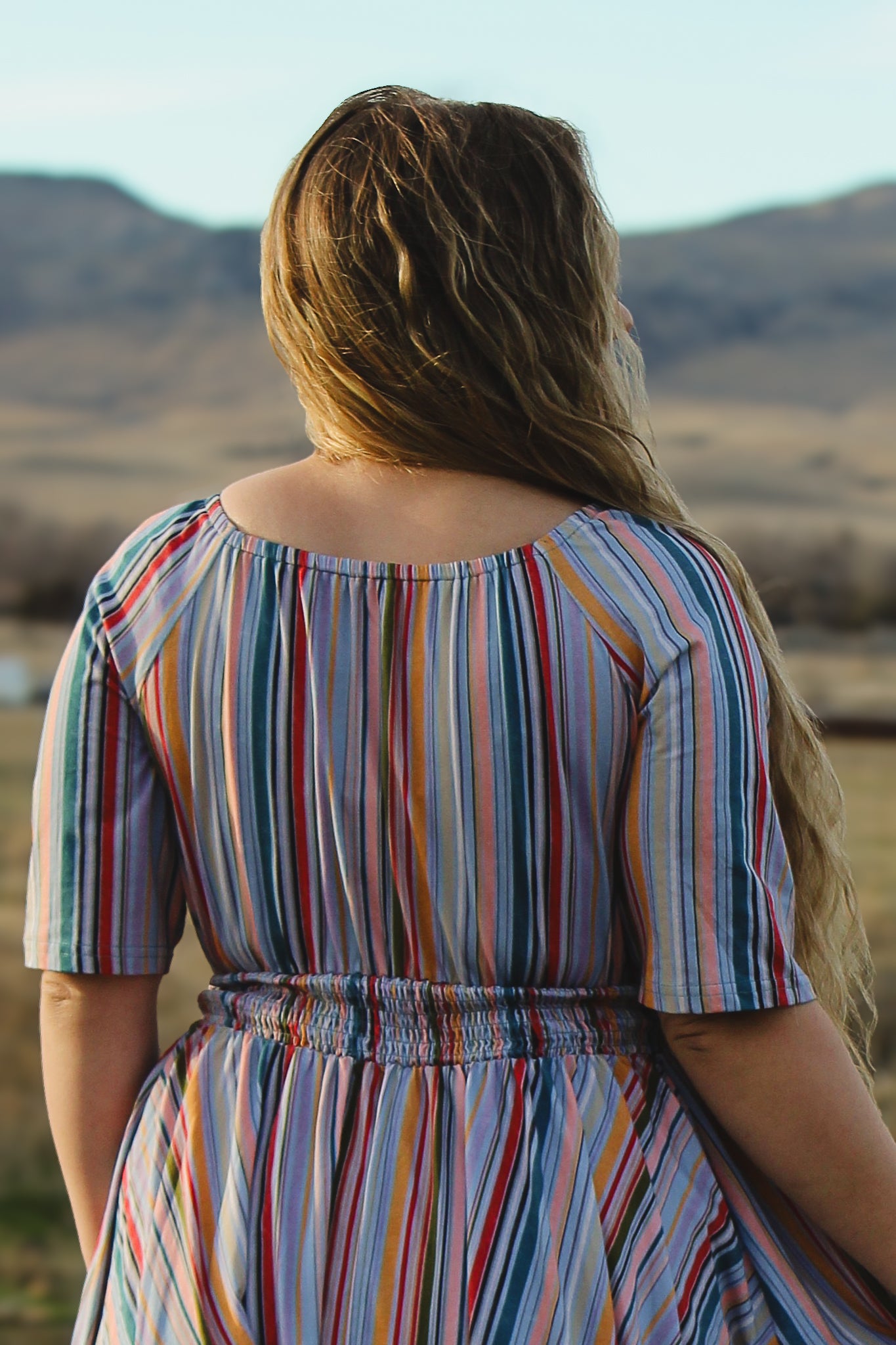 Painterly Pinstripes ~ Folklore Dress