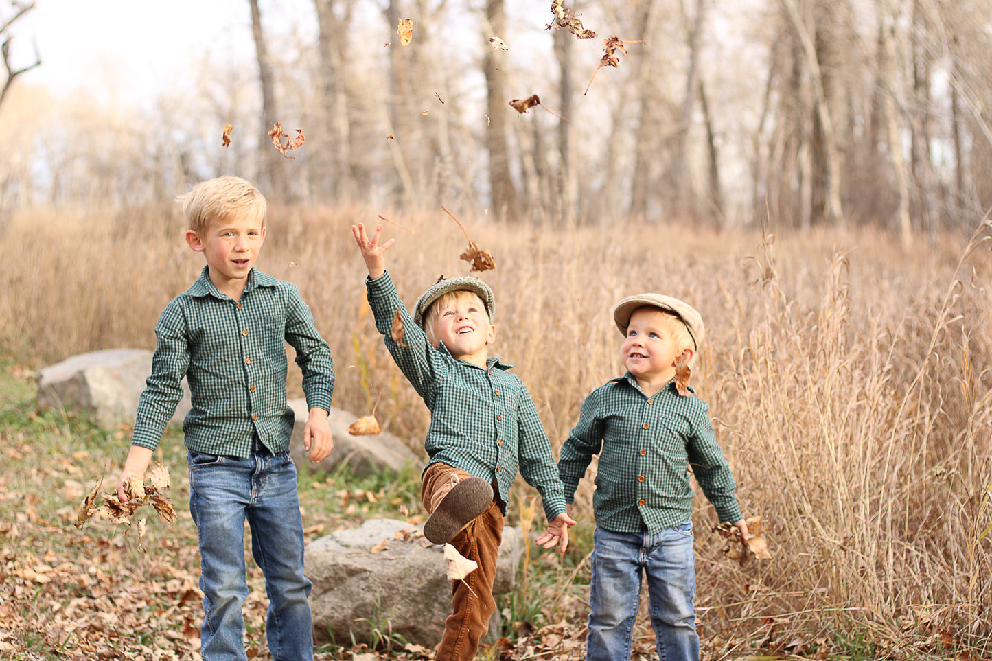 Spruce Gingham ~ Boy’s Brave Button-up