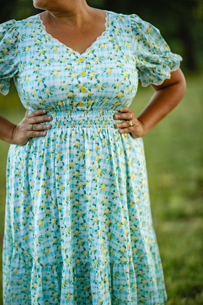 Little Lemon Gingham ~ Keepsake Midi
