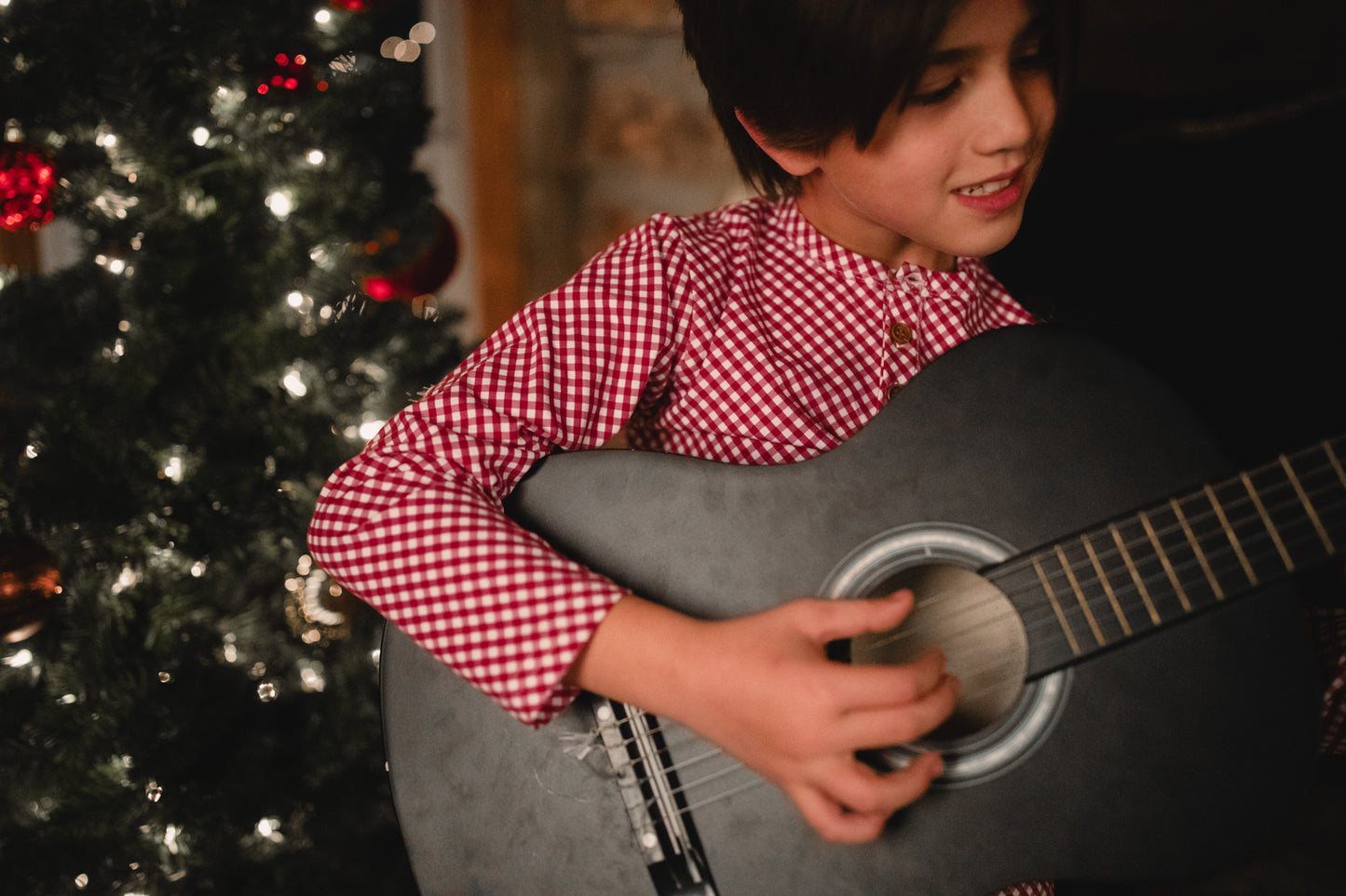 Cranberry Gingham ~ Boy’s Lionheart Henley