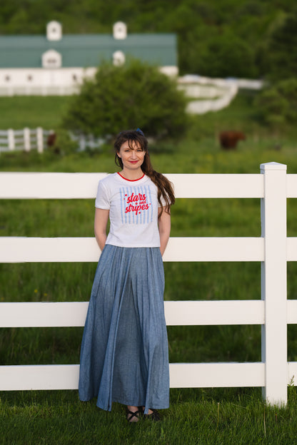 Shenandoah Chambray ~ Folklore Maxi
