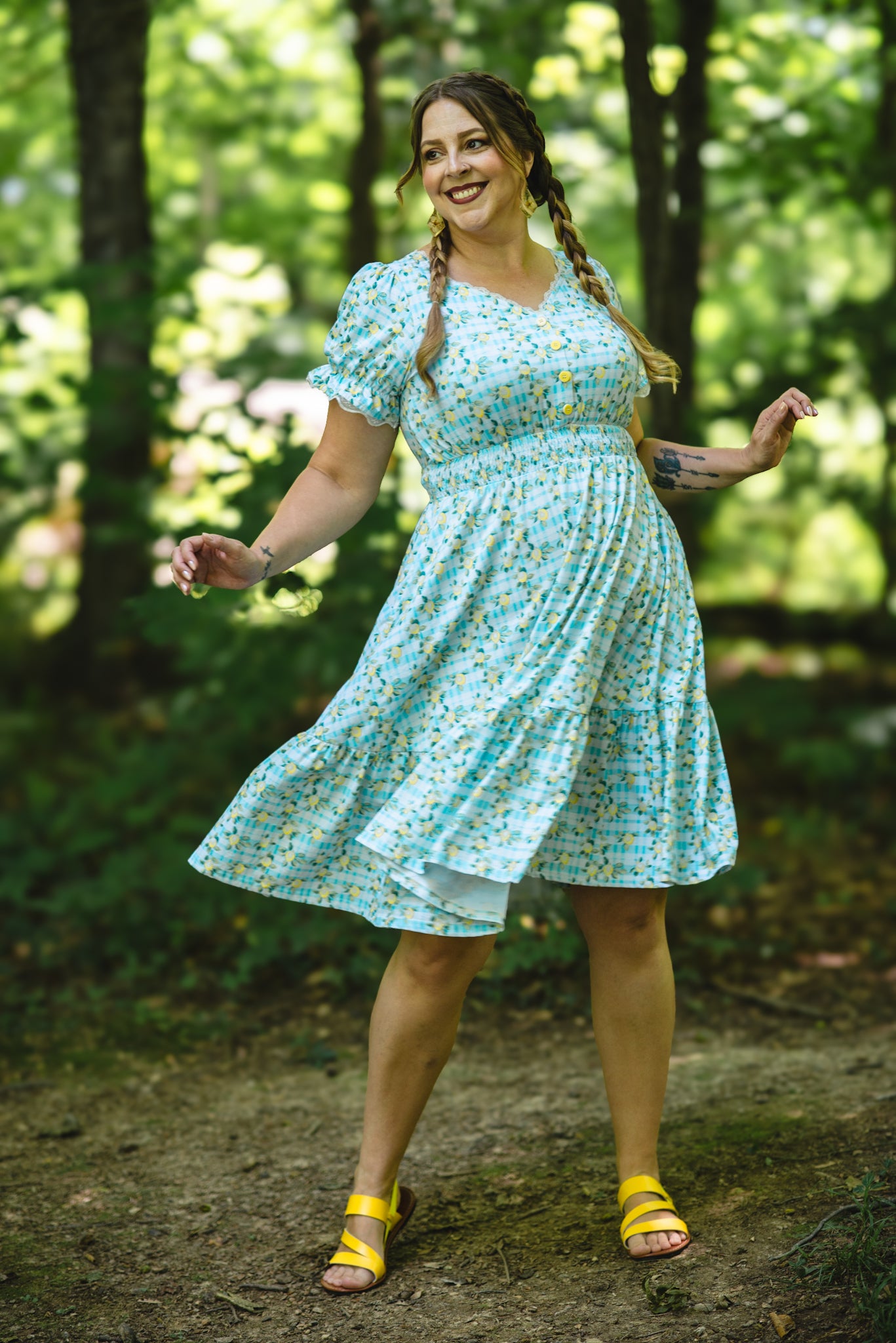 Little Lemon Gingham ~ Keepsake Midi