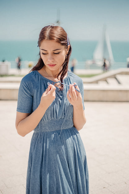 Shenandoah Chambray ~ Folklore Maxi