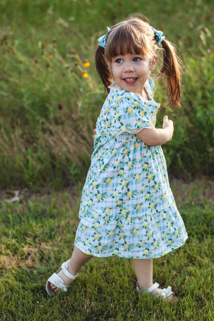 Little Lemon Gingham ~ Mini Keepsake Dress