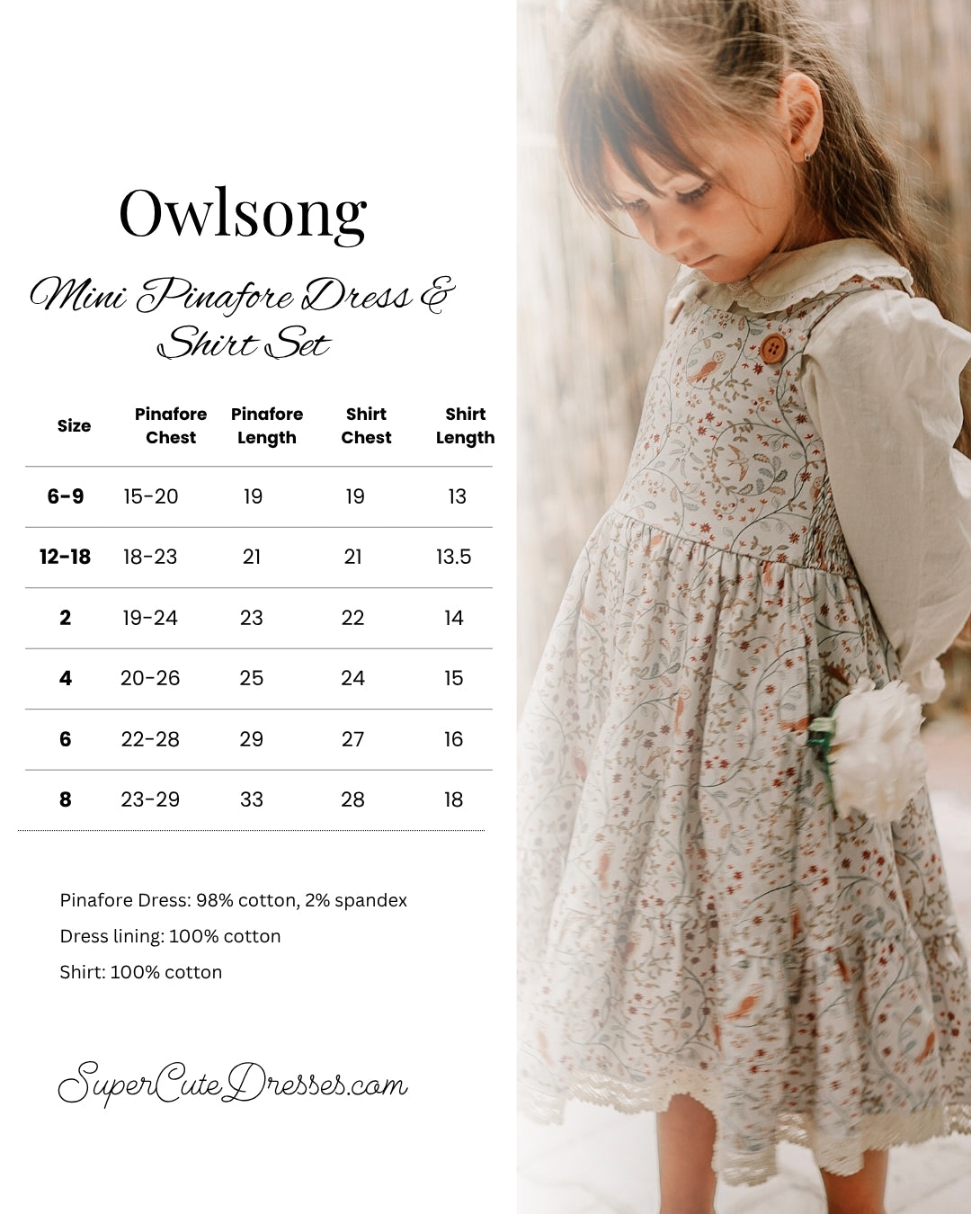 Owlsong ~ Mini Pinafore Dress & Shirt Set