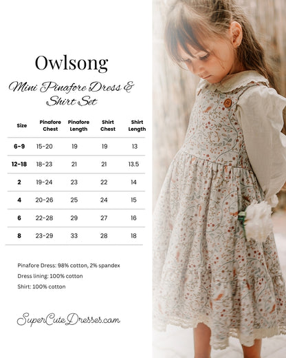 Owlsong ~ Mini Pinafore Dress & Shirt Set