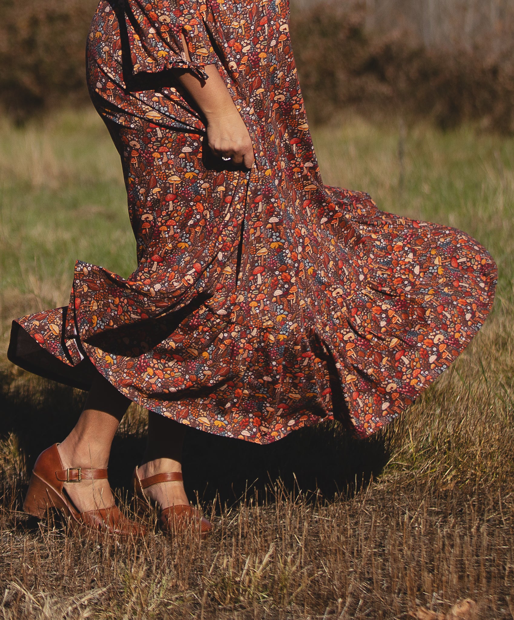 forest maxi dress La Lune High Neck Balloon Sleeve Maxi Dress | Forest | Dresses