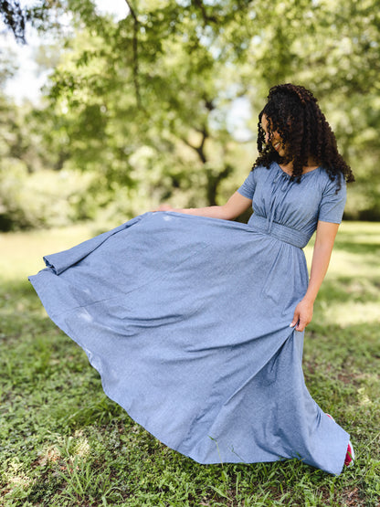 Shenandoah Chambray ~ Folklore Maxi
