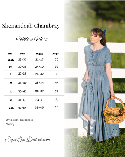Shenandoah Chambray ~ Folklore Maxi