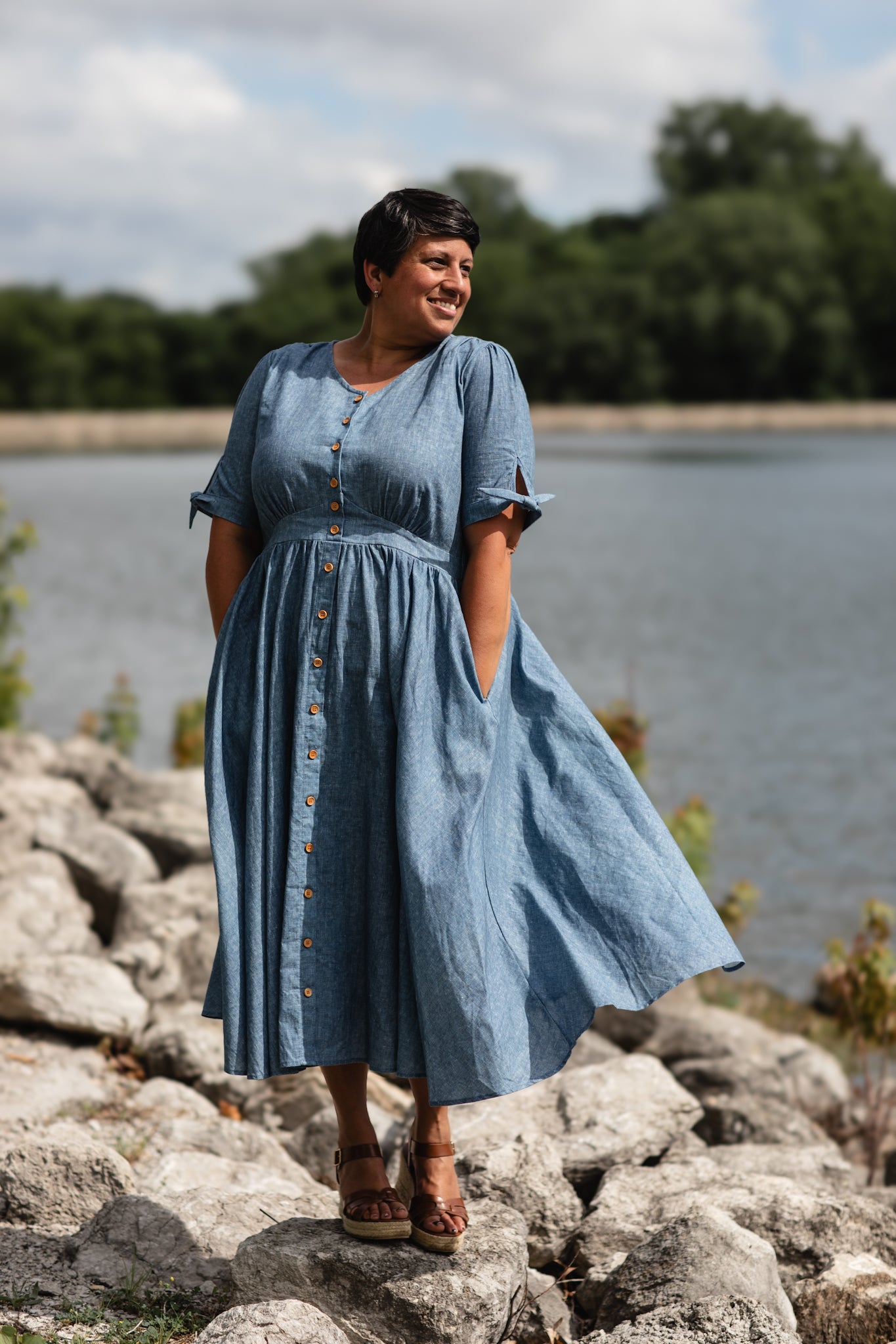 Shenandoah Chambray ~ Hearthside Midi