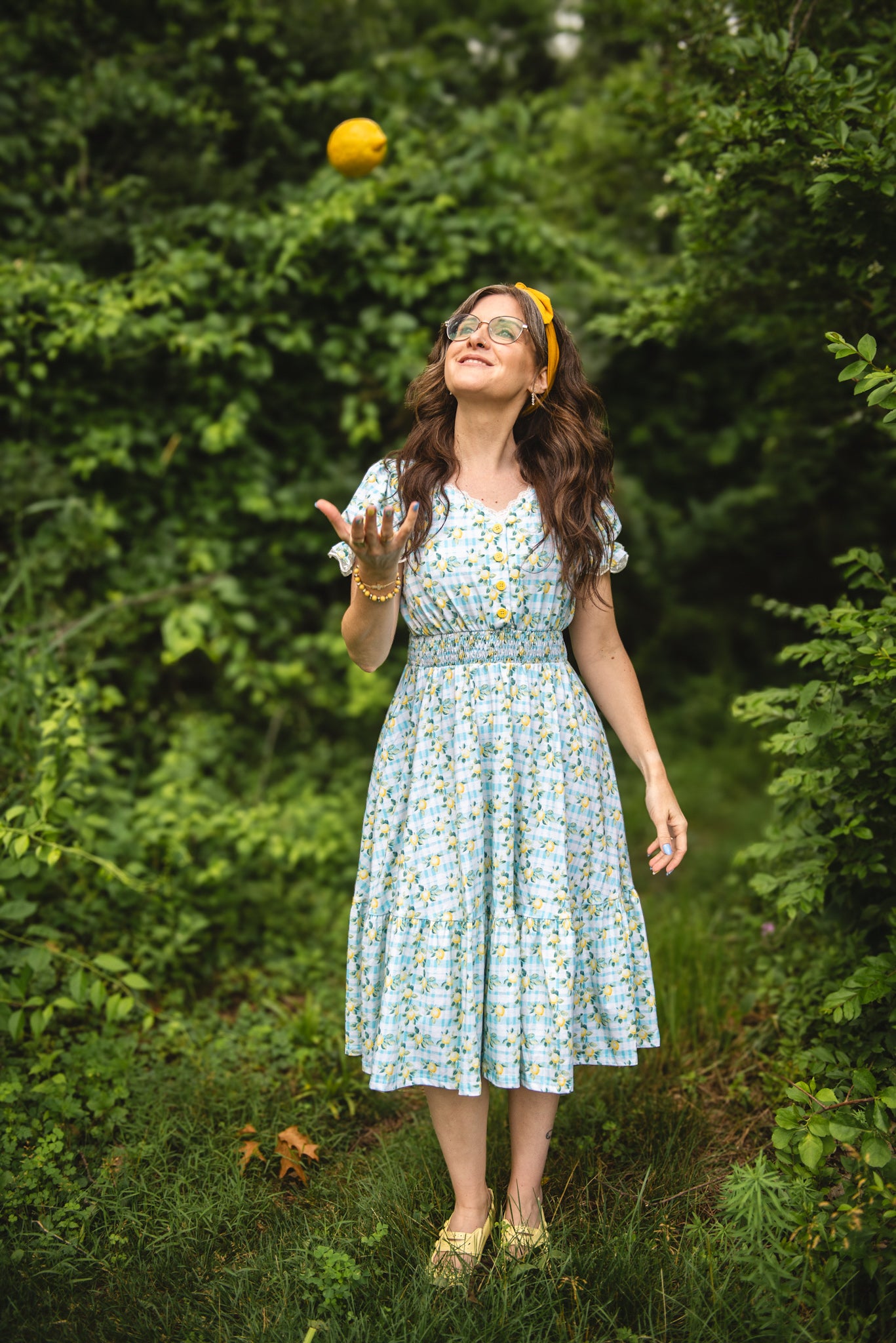 Little Lemon Gingham ~ Keepsake Midi