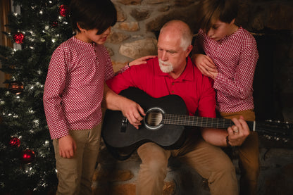 Cranberry Gingham ~ Boy’s Lionheart Henley