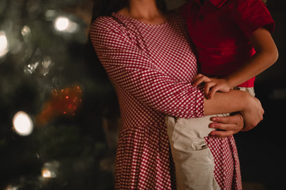 Cranberry Gingham ~ Novella Dress