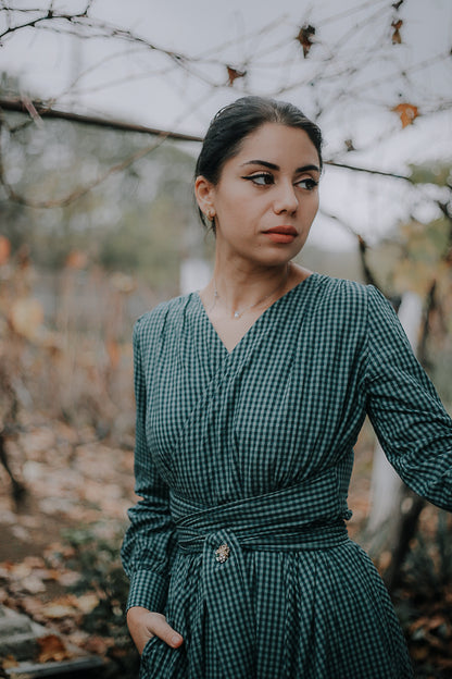 Spruce Gingham ~ Wildwood Maxi