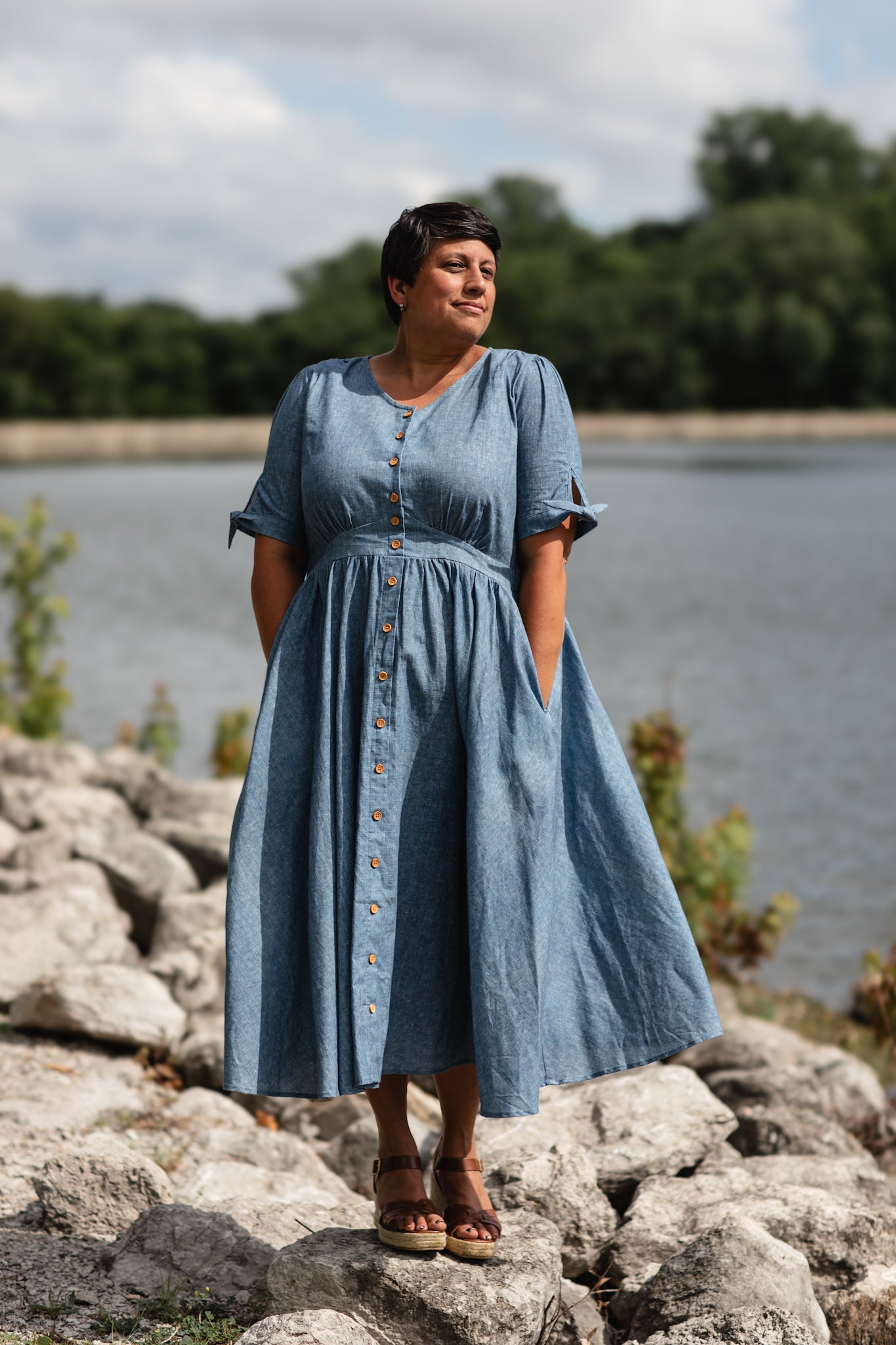 Shenandoah Chambray ~ Hearthside Midi