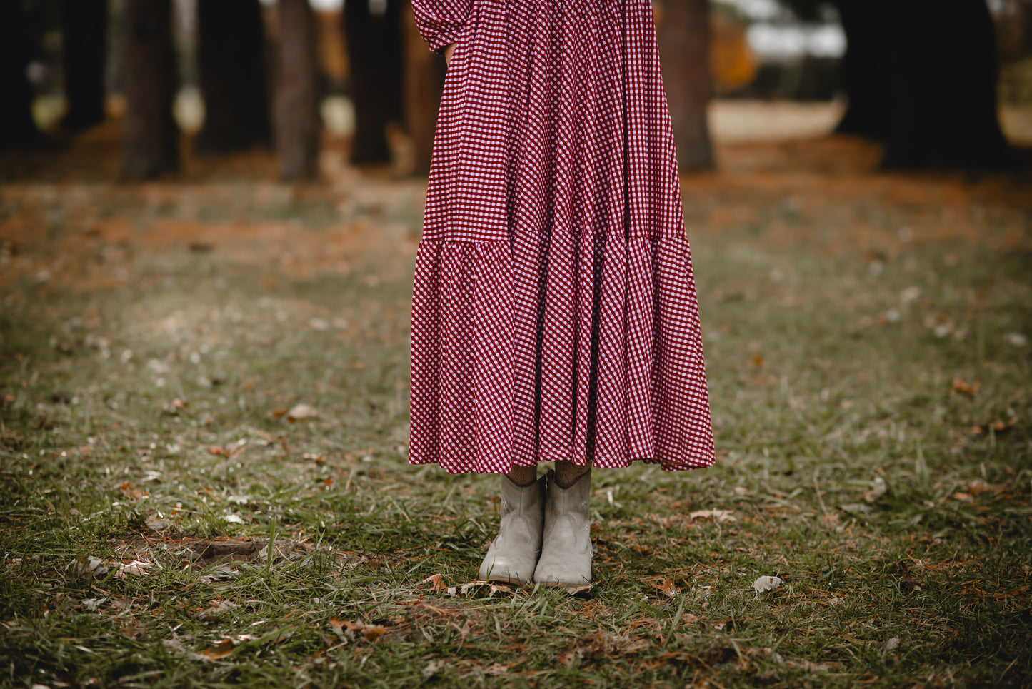 Cranberry Gingham ~ Novella Dress