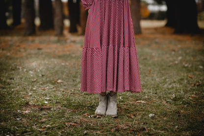 Cranberry Gingham ~ Novella Dress