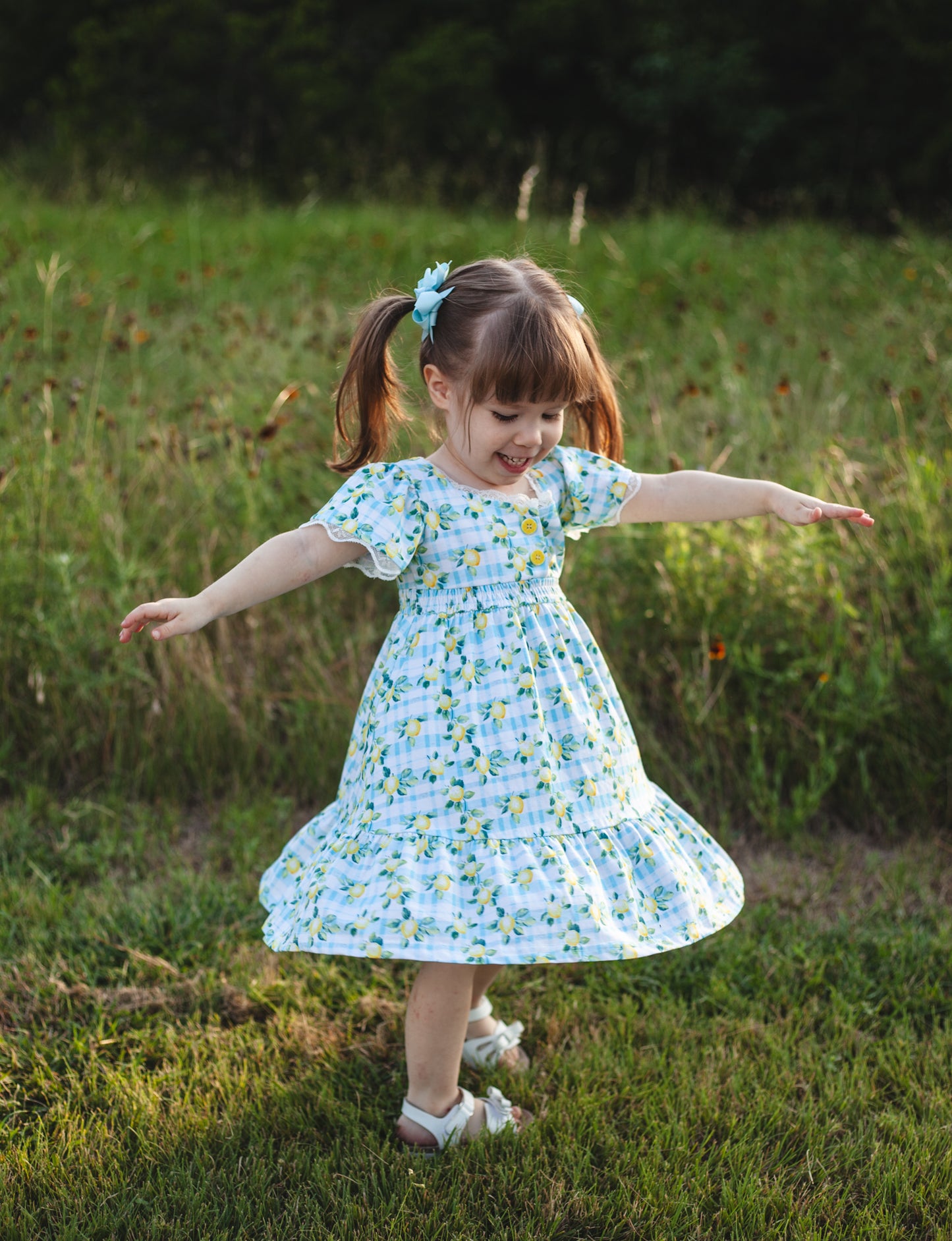 Little Lemon Gingham ~ Mini Keepsake Dress