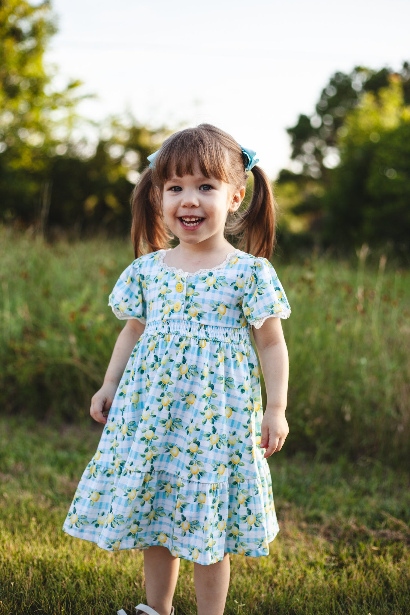 Little Lemon Gingham ~ Mini Keepsake Dress